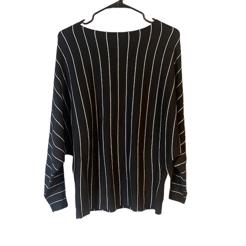 Philosophy Black & White Striped Batwing Long Sleeve Blouse Women Sz S